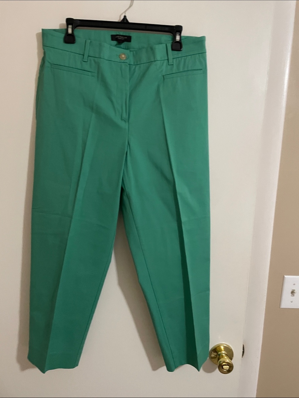 Ann Taylor Bright Mint Green Slim Dress Capri Pants size 12